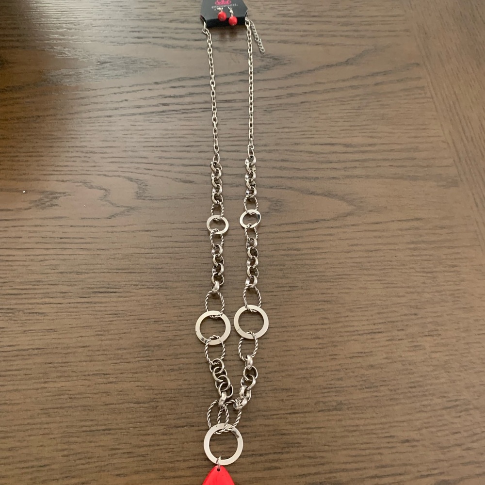 Paparazzi Silver and Red Necklace